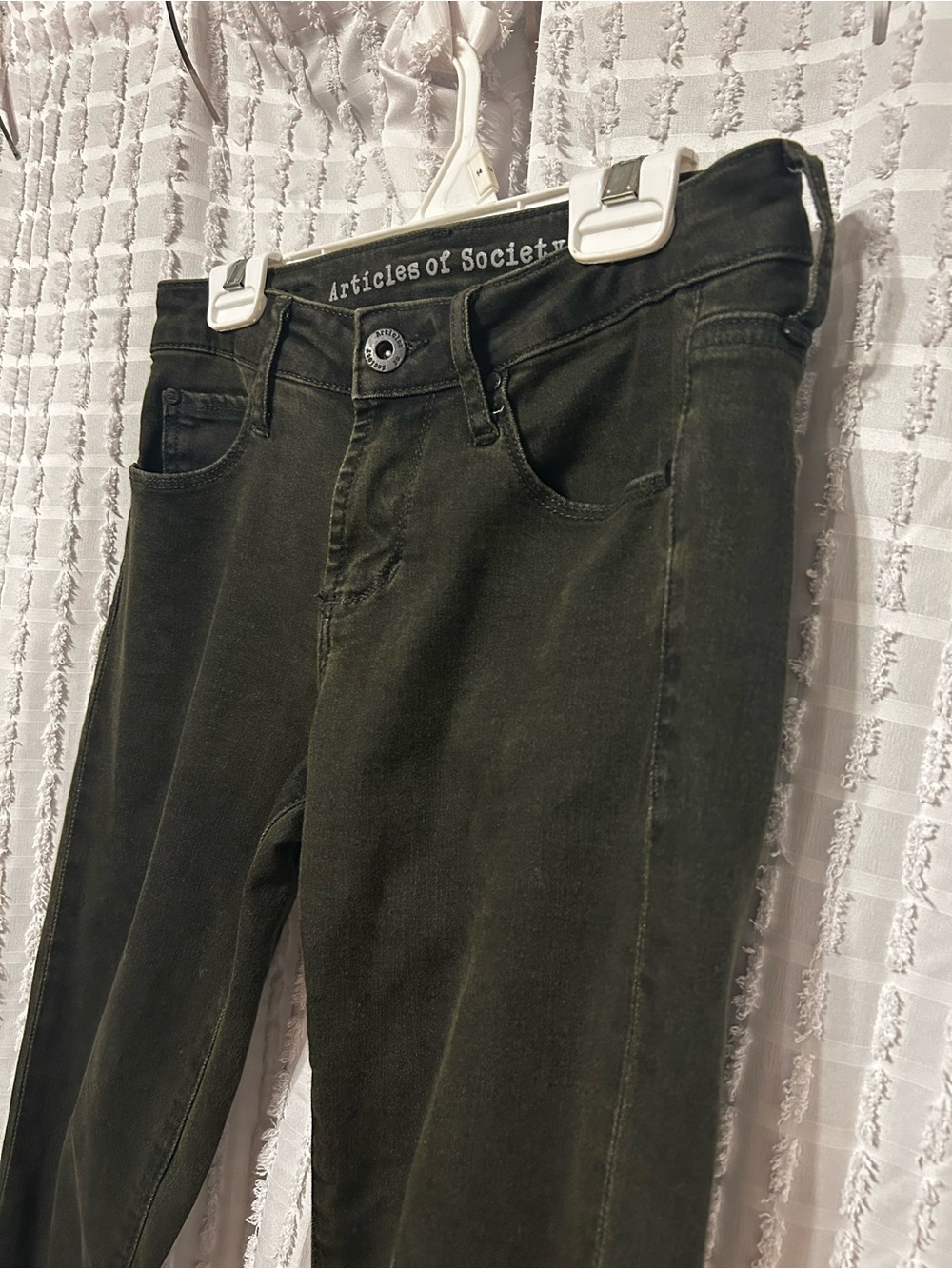 Articles of Society Skinny Jeans Womens 24 Green Excellent Stretch Slim Fit